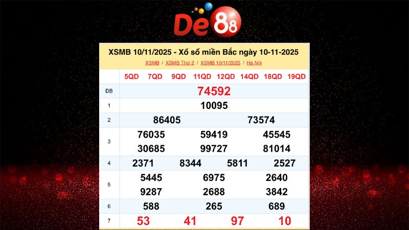 Soi cầu xsmb theo xác suất thống kê ngày 11/11/2025