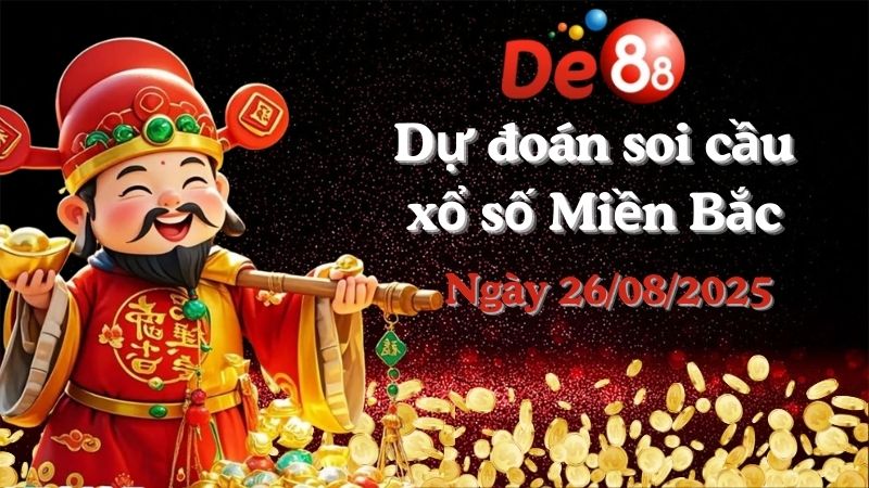 DE88 Dự đoán soi cầu xổ số miền Bắc hôm nay ngày 26/08/2025 [Đỉnh Nhất]