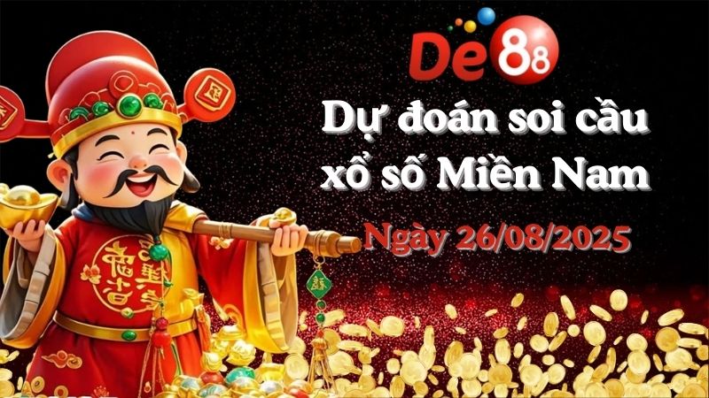 DE88 Dự đoán soi cầu xổ số miền Nam hôm nay ngày 26/08/2025 [Chuẩn Nhất]