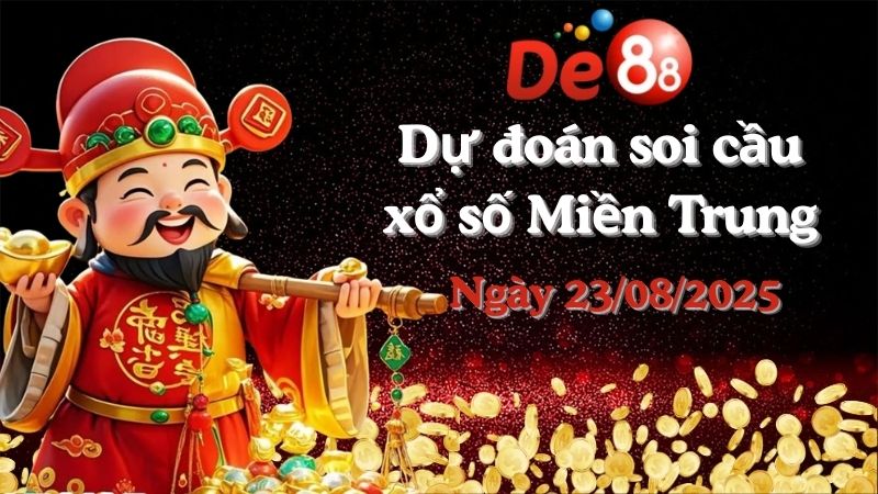 DE88 Dự đoán soi cầu xổ số miền Trung hôm nay ngày 23/08/2025 [Trúng Chắc]